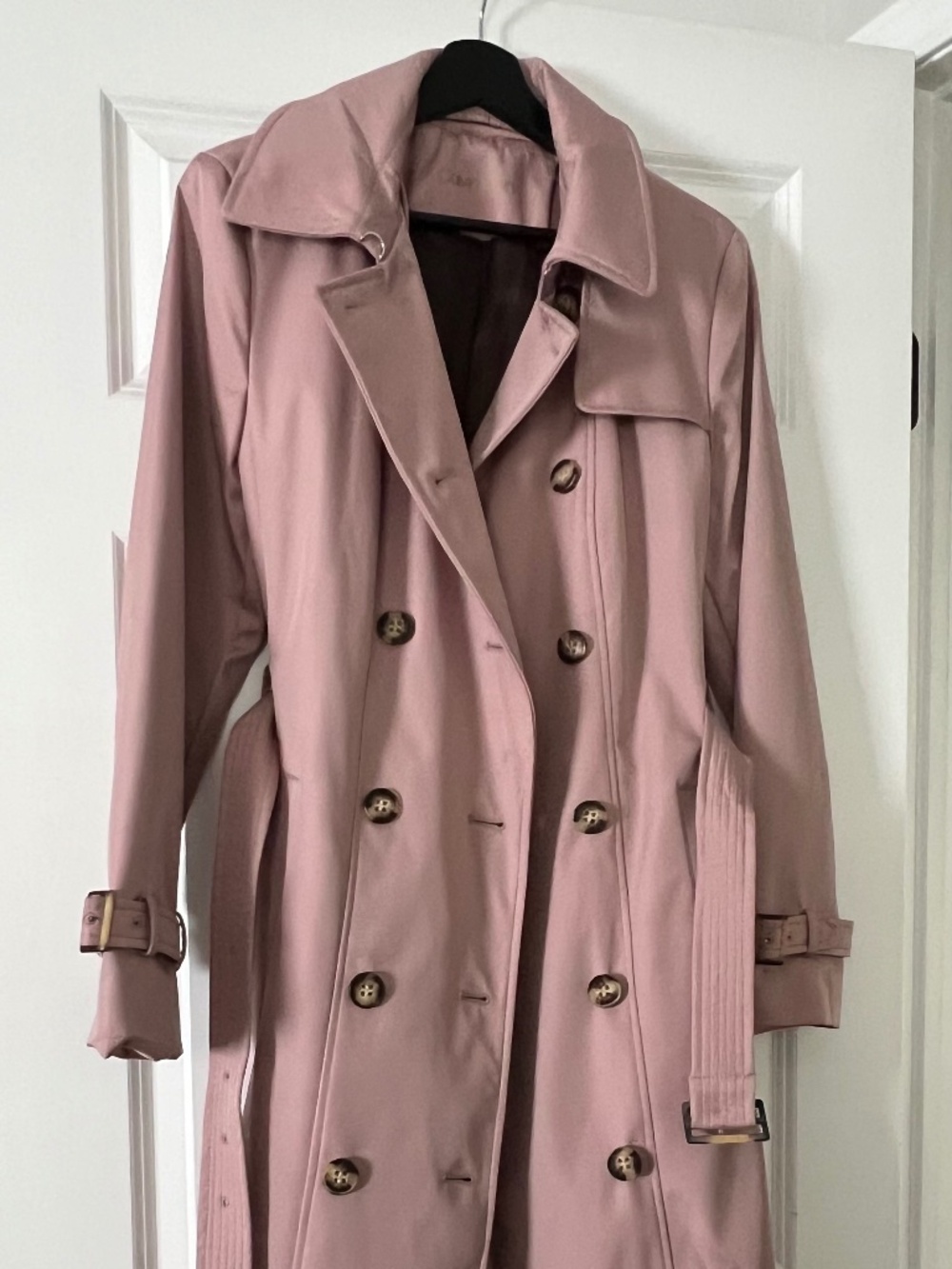 Calvin Klein Pink Double Breasted Trench Coat Size Medium